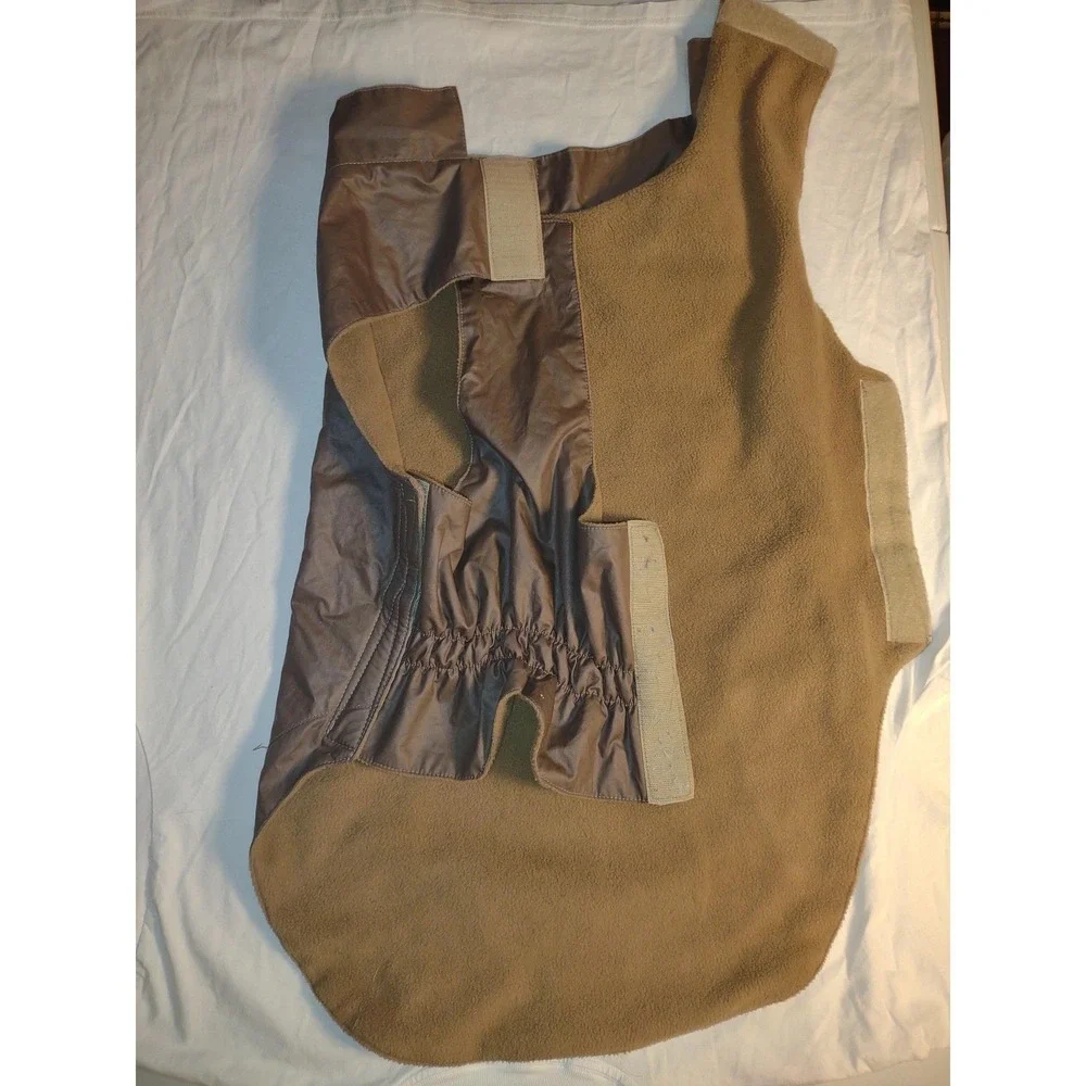 Fab Dog Waxed Cotton Dog Coat Large Brown‎ Fleece Lined Water Resistant Jacket